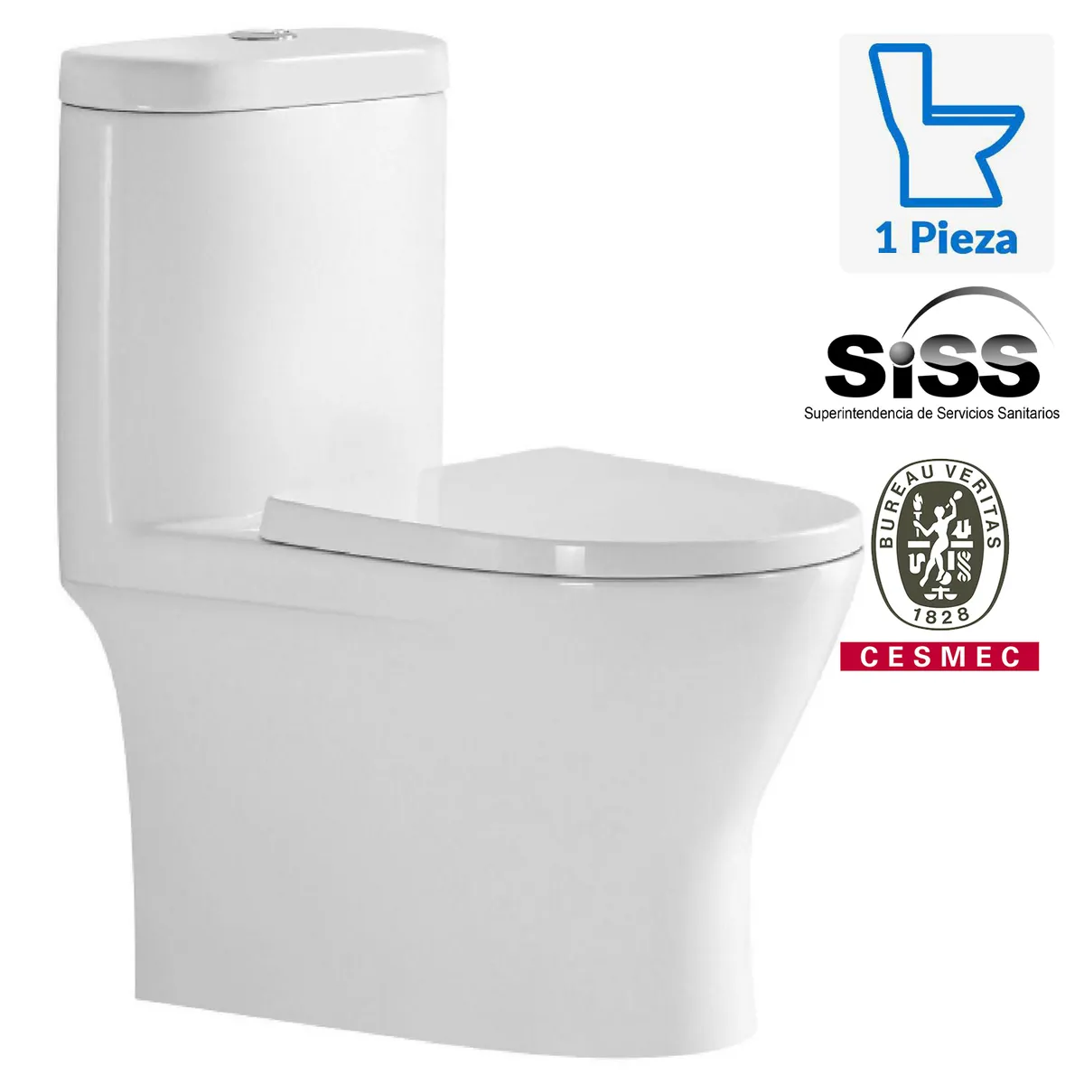 CORONA - Sanitario One piece a Piso 30,5 cm 4.8 Litros Lugo Blanco
