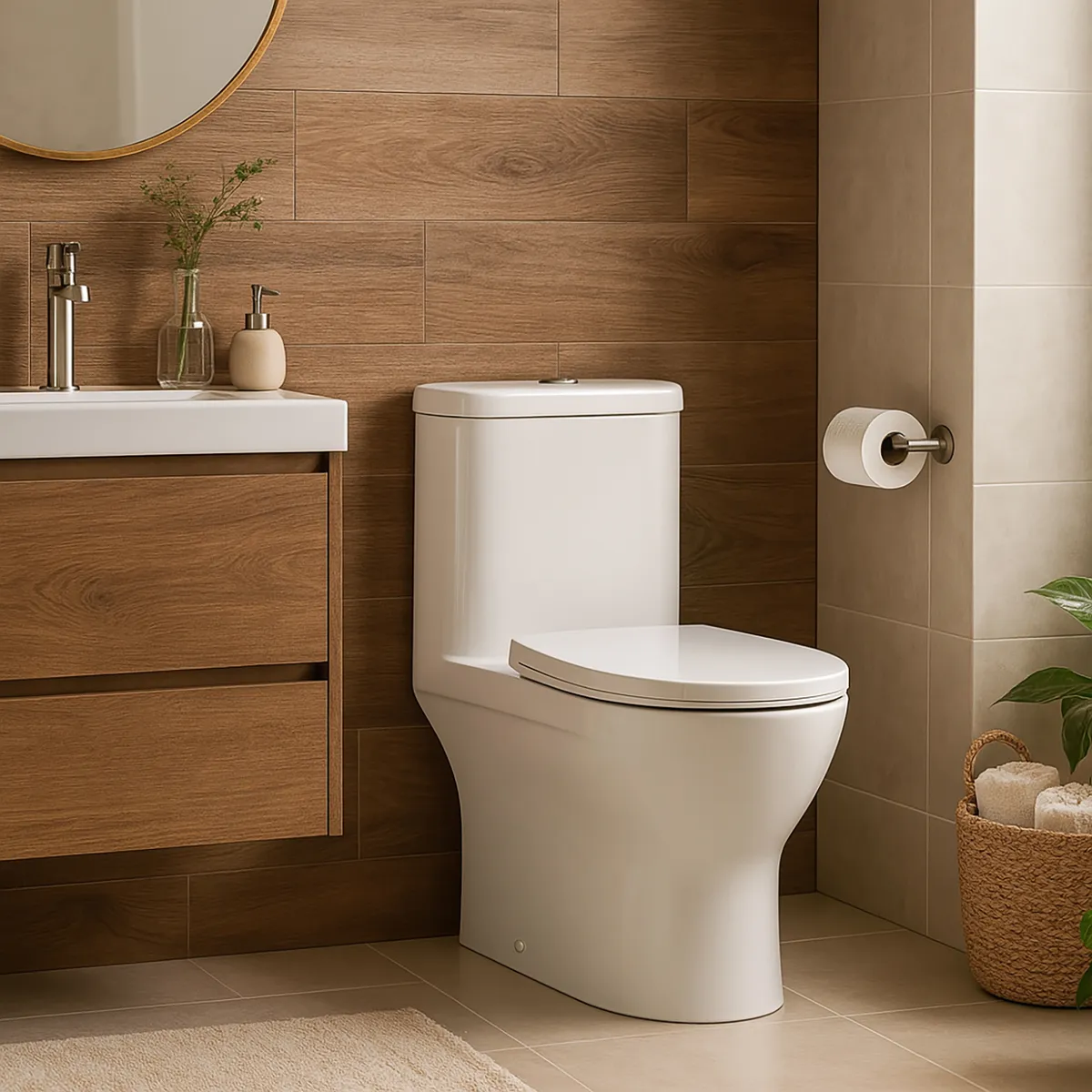 CORONA - Sanitario One piece a Piso 30,5 cm 4.8 Litros Lugo Blanco