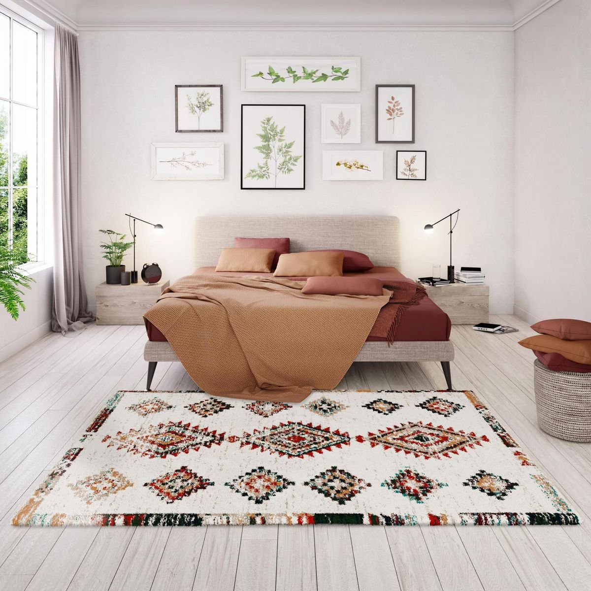 JUST HOME COLLECTION - Alfombra Grande Sherpa 200x290 cm Polipropileno Multicolor