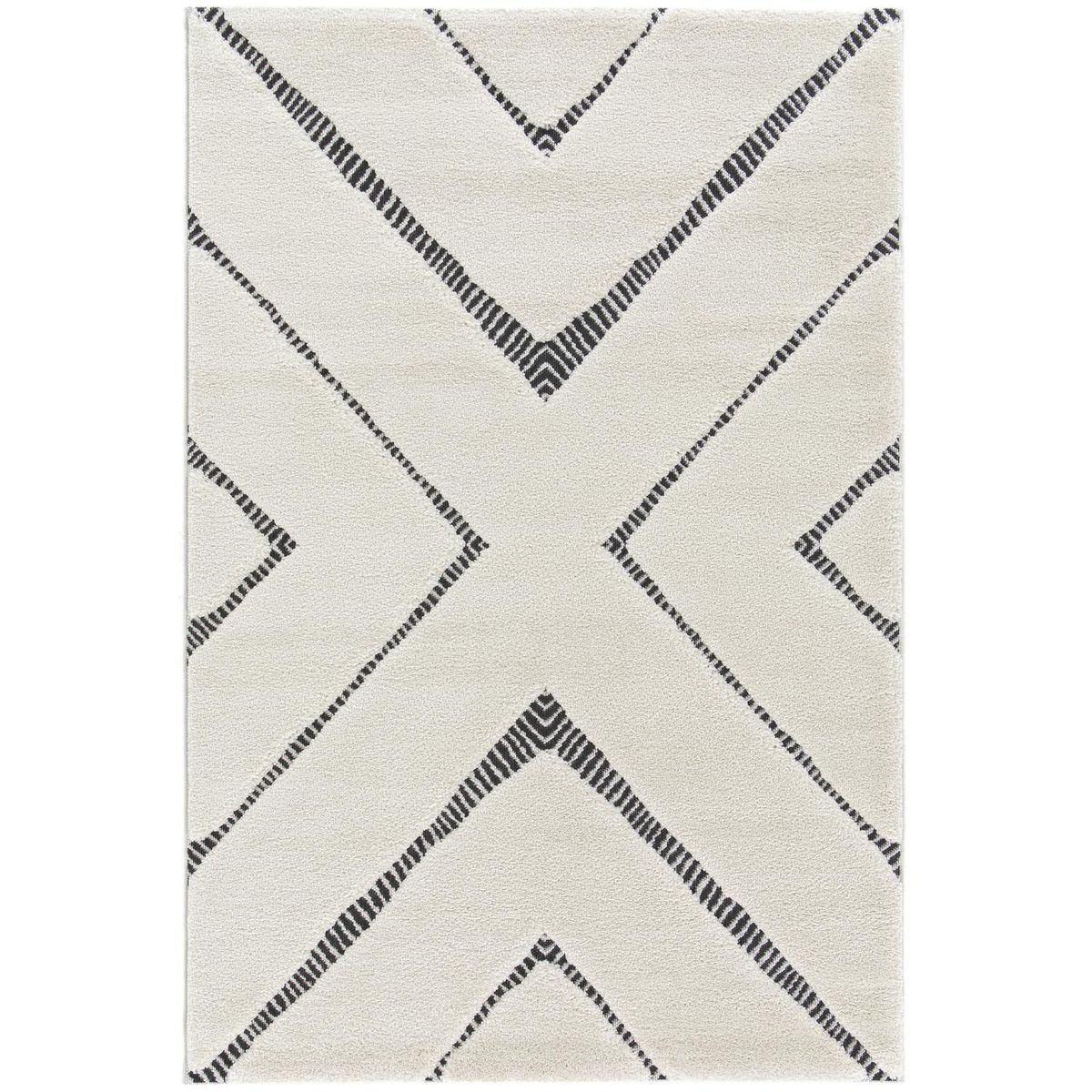 JUST HOME COLLECTION - Alfombra Grande Fara 200x290 cm Polipropileno Blanco/Gris