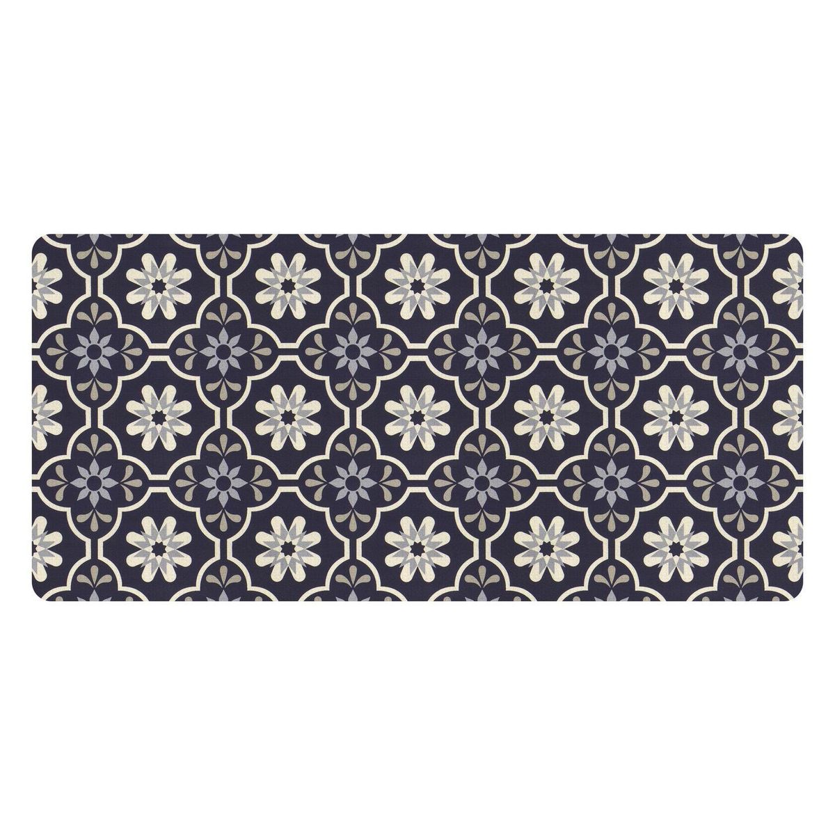 JUST HOME COLLECTION - Limpiapiés Cocina Medallones CC Petal 107x50 cm PVC Gris