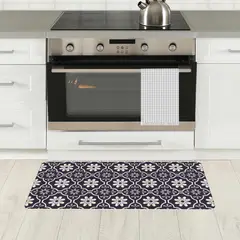 JUST HOME COLLECTION - Limpiapiés Cocina Medallones CC Petal 107x50 cm PVC Gris