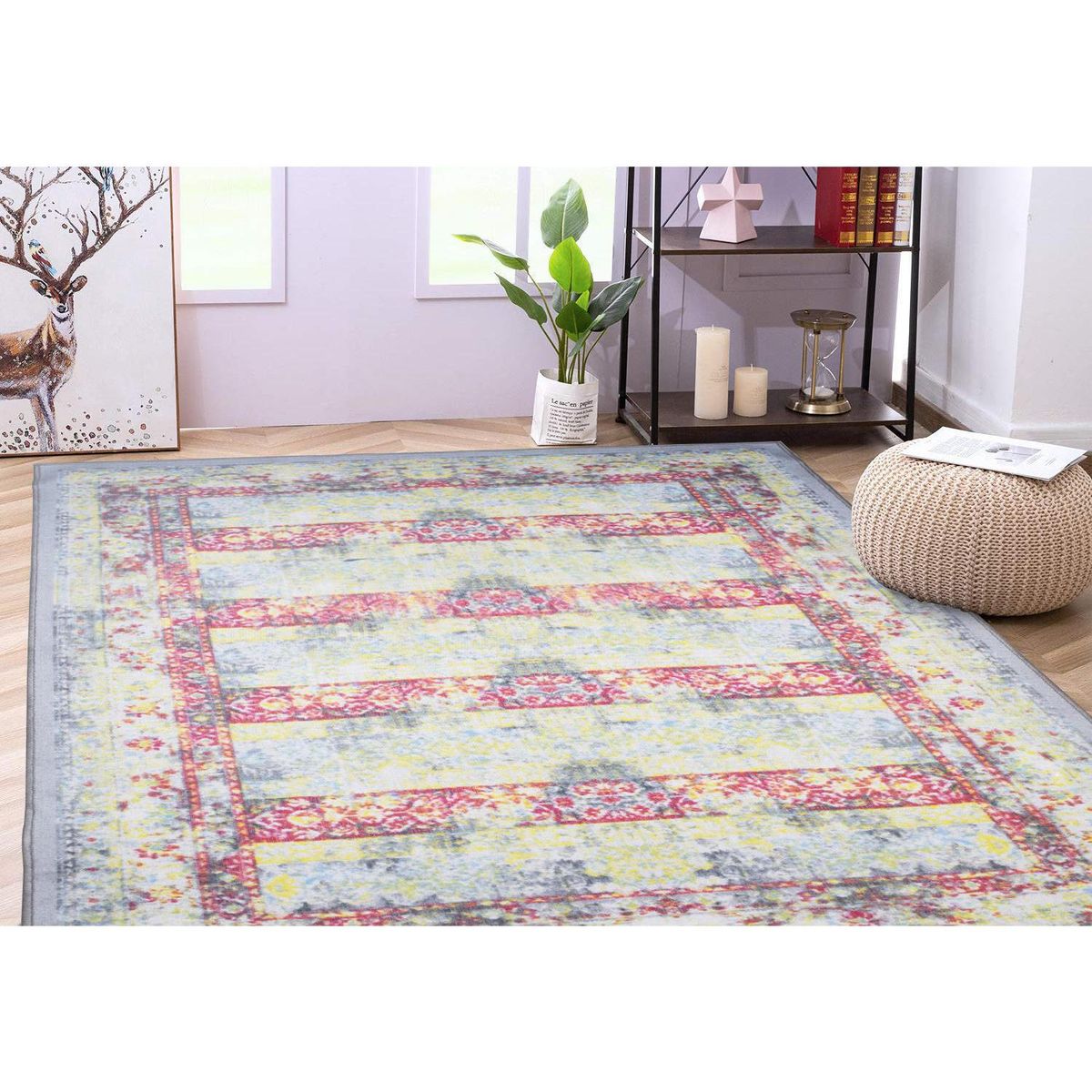JUST HOME COLLECTION - Alfombra Grande Valencia Vintage 200x285 cm Nylon Multicolor