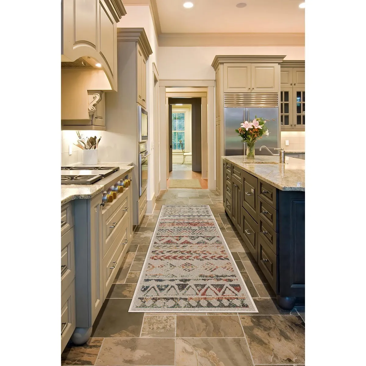 JUST HOME COLLECTION - Alfombra Pasillo Aurora Vintage 60x200 cm Polipropileno Gris