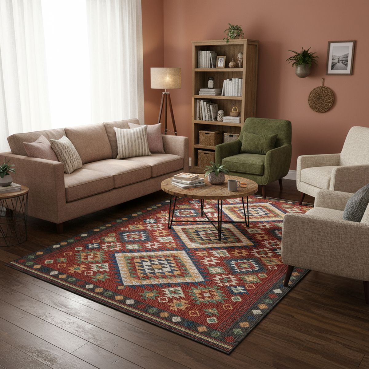 JUST HOME COLLECTION - Alfombra Aurora Clasic 160x235 cm Polipropileno Burdeo