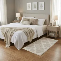 Alfombra Ivora Shaggy 60x110 cm Polipropileno Beige