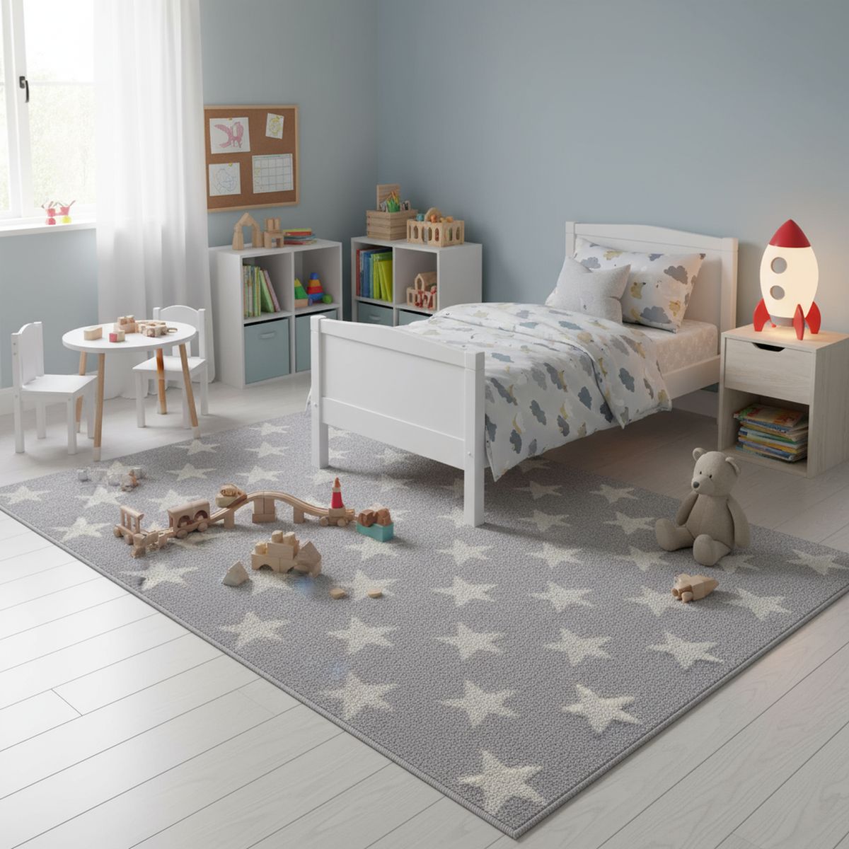 JUST HOME COLLECTION - Alfombra Lotto Stars 120x180 cm Polipropileno Gris