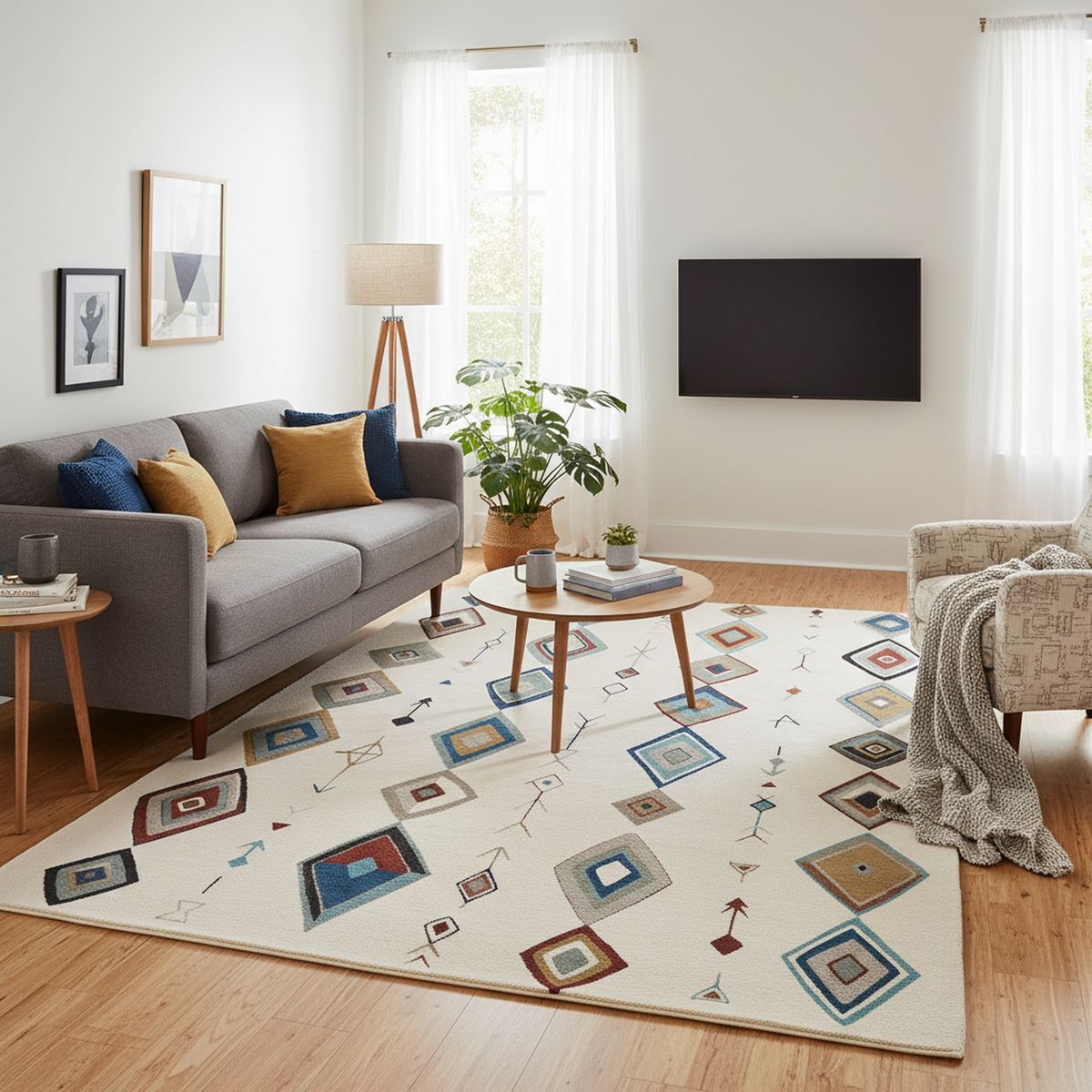 JUST HOME COLLECTION - Alfombra Torino Diamante 200x285 cm Polipropileno Multicolor