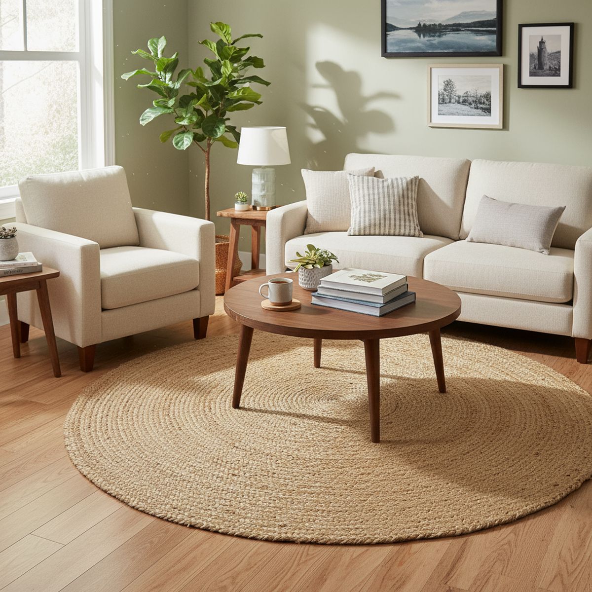 JUST HOME COLLECTION - Alfombra Braid 120x120 cm Yute Yute