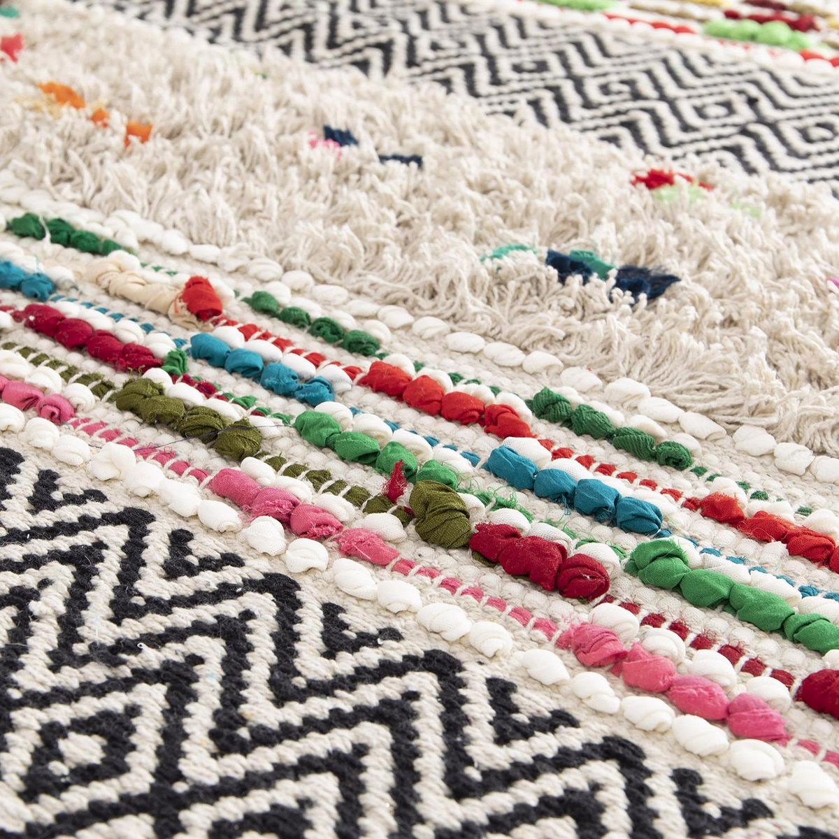 JUST HOME COLLECTION - Alfombra Boho Spots 120x170 cm Algodón Gris