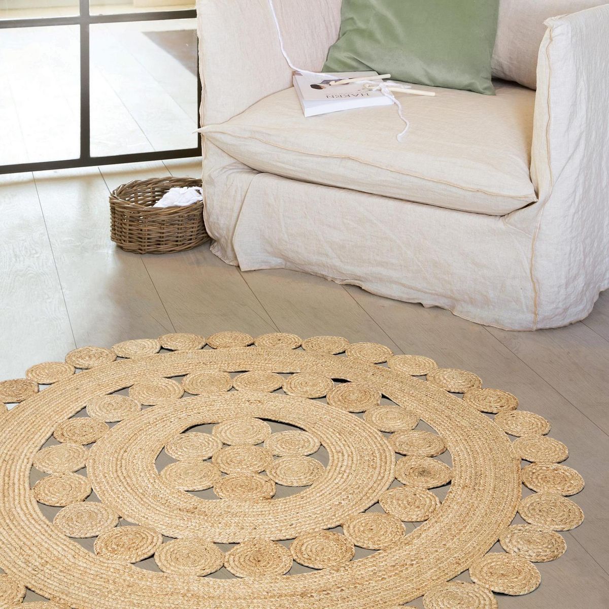 JUST HOME COLLECTION - Alfombra Dofty 120x120 cm Yute Beige