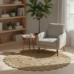 JUST HOME COLLECTION - Alfombra Dofty 120x120 cm Yute Beige