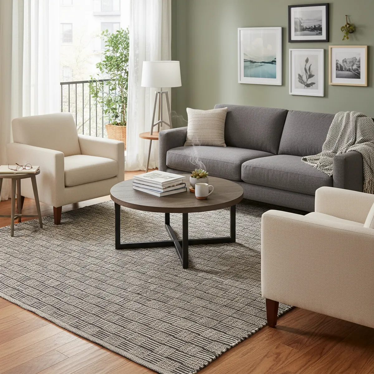 JUST HOME COLLECTION - Alfombra Poona 160x230 cm Yute Gris