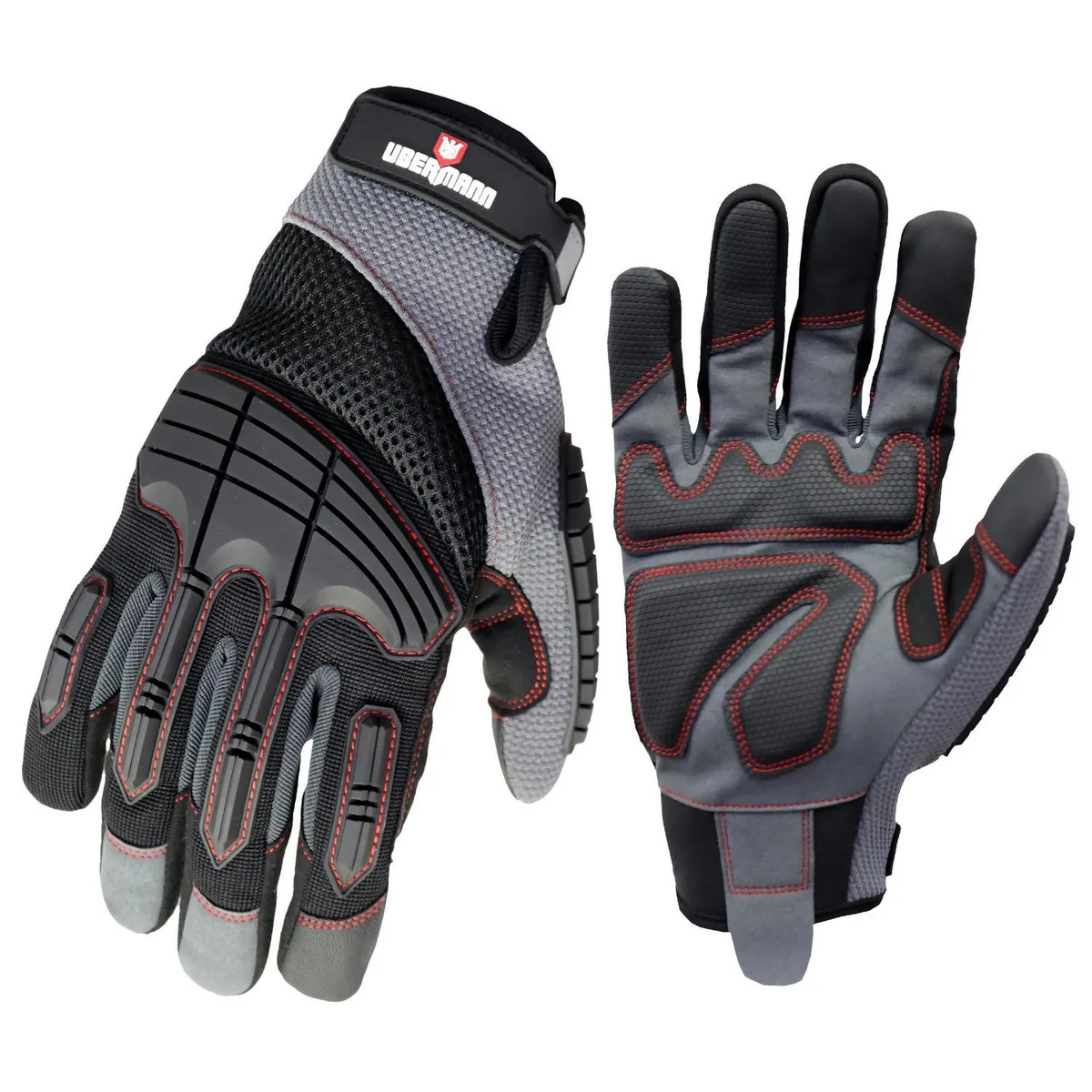 UBERMANN - Guante de Trabajo Max Impact L Gris/negro