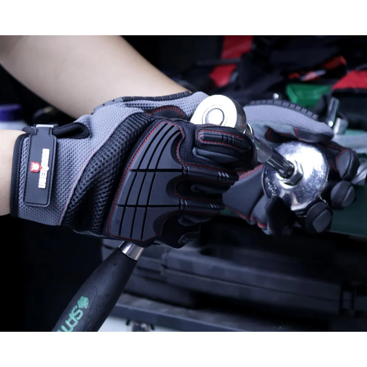 UBERMANN - Guante de Trabajo Max Impact L Gris/negro