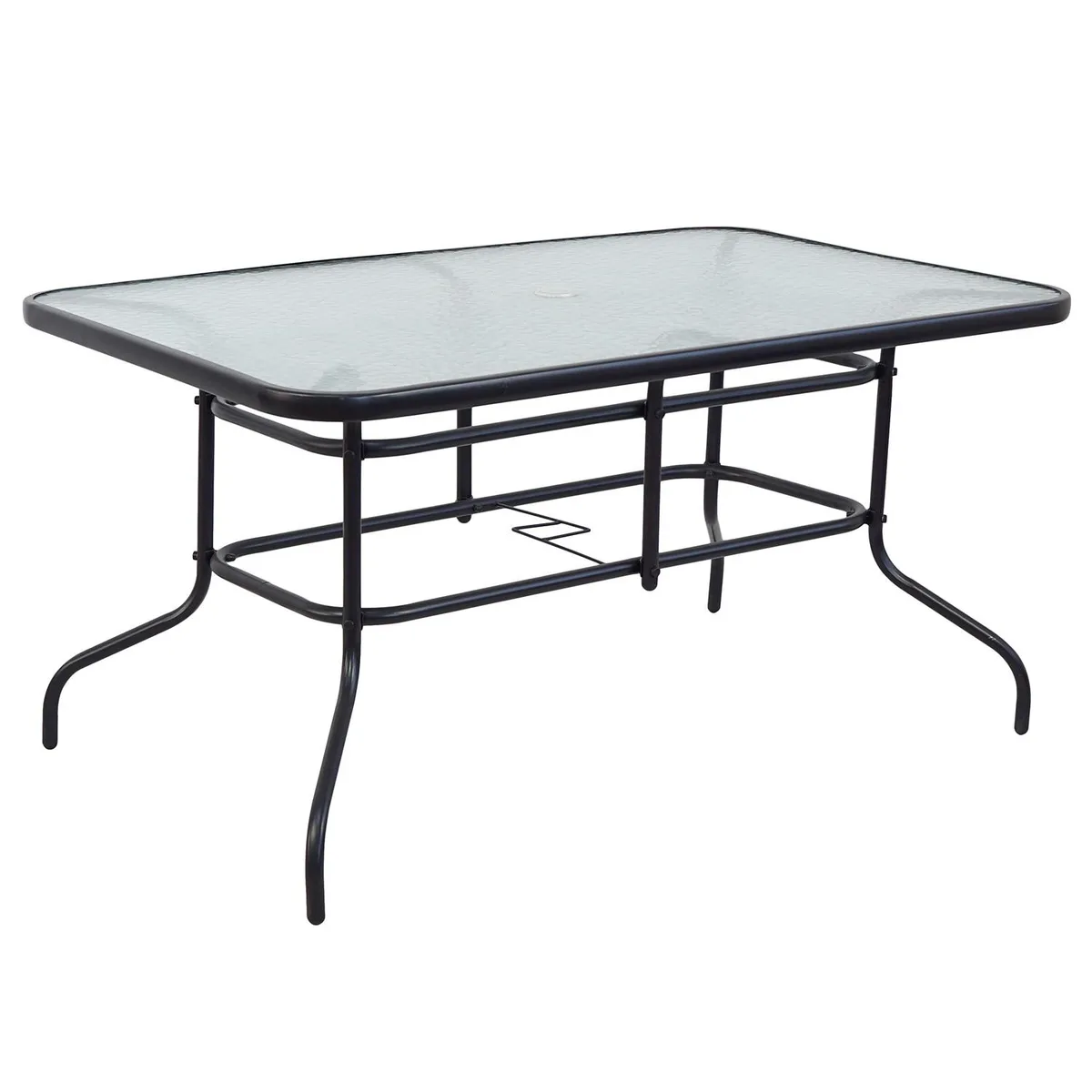 JUST HOME COLLECTION - Mesa de Terraza Rectangular Metal 140x70x90 cm Negro