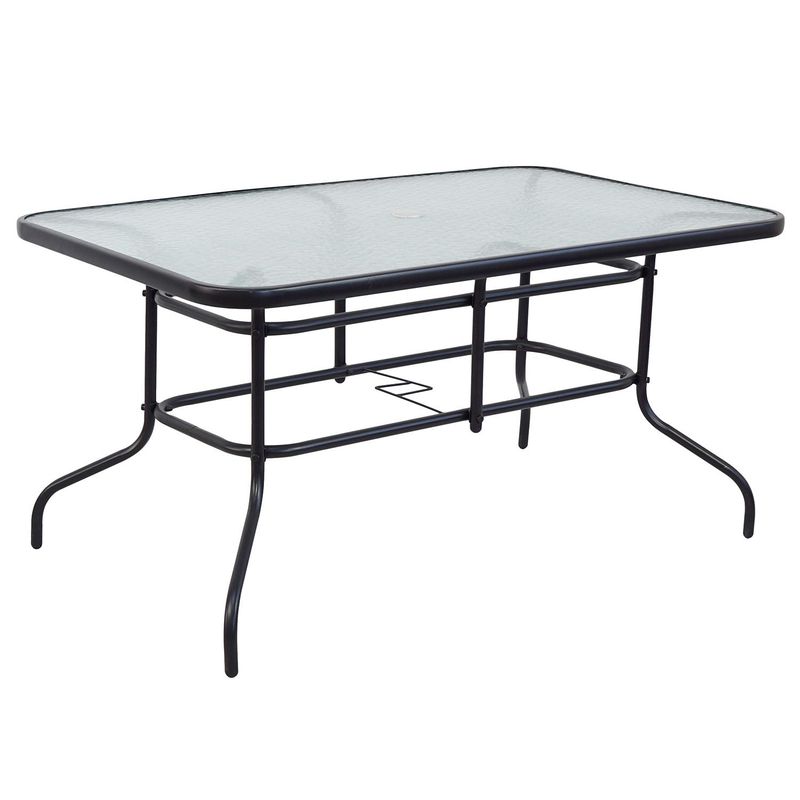 JUST HOME COLLECTION - Mesa de Terraza Rectangular Metal 140x70x90 cm Negro