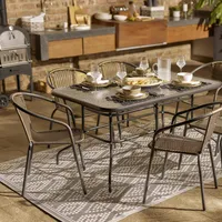 Mesa de Terraza Rectangular Metal 140x70x90 cm Negro