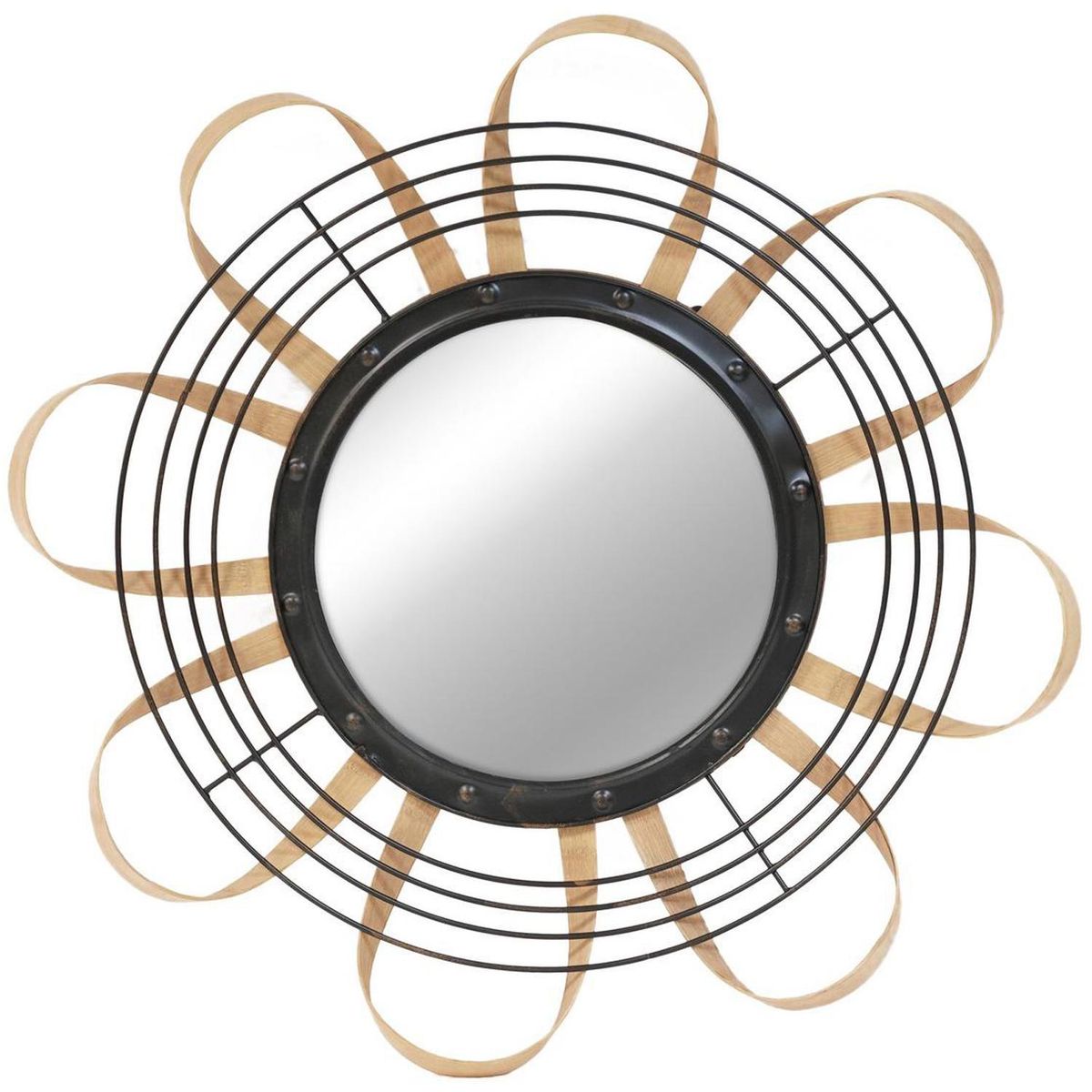 HOMY - Espejo Decorativo Forma Redonda 63.5x63.5 cm Multicolor Loop