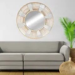 HOMY - Espejo deco bambu 71 cm multicolor