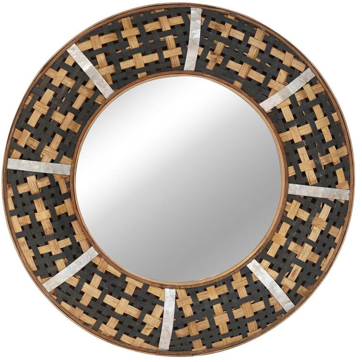 HOMY - Espejo Decorativo Forma Hexagonal 60.5x60.5 cm Multicolor Bambu True