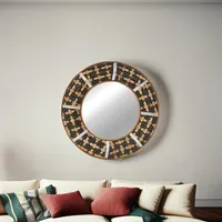 Espejo Pared Forma Hexagonal 60.5x60.5 cm Multicolor Bambu True