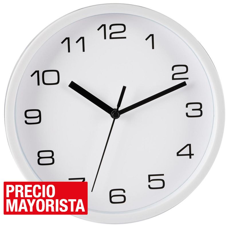 JUST HOME COLLECTION - Reloj pared básico 20 cm blanco