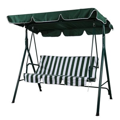 Imagen 2 del producto Sillón columpio de terraza 3 personas rayas verde