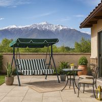 Sillón columpio de terraza 3 personas rayas verde