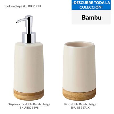 Imagen 2 del producto Vaso Doble Bambu Beige