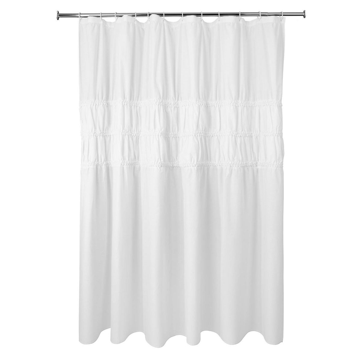 JUST HOME COLLECTION - Cortina baño algodón border 180x200 cm