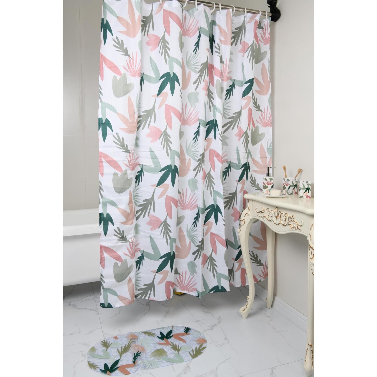 JUST HOME COLLECTION Set Baño 8 Piezas Hojas Multicolor