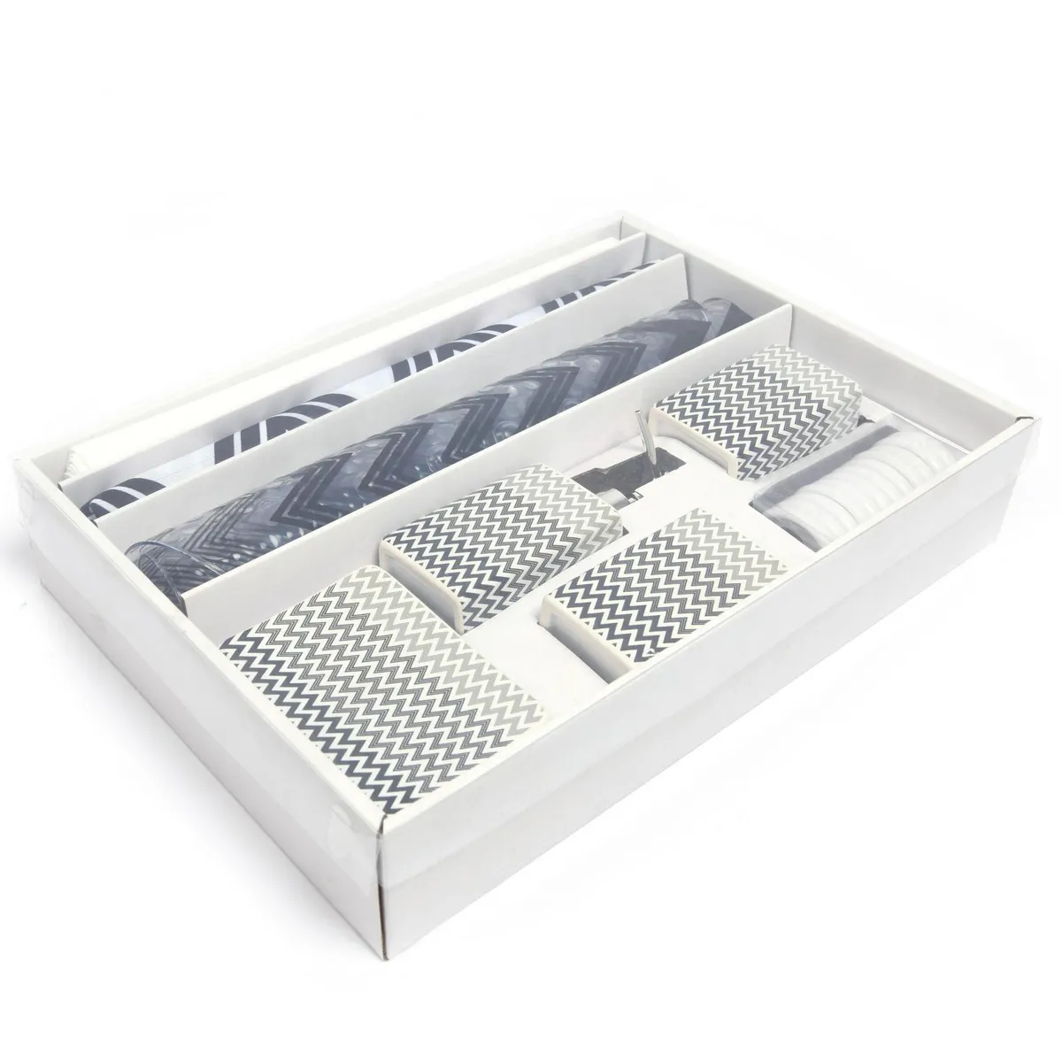 JUST HOME COLLECTION - Set baño 8 piezas tono gris