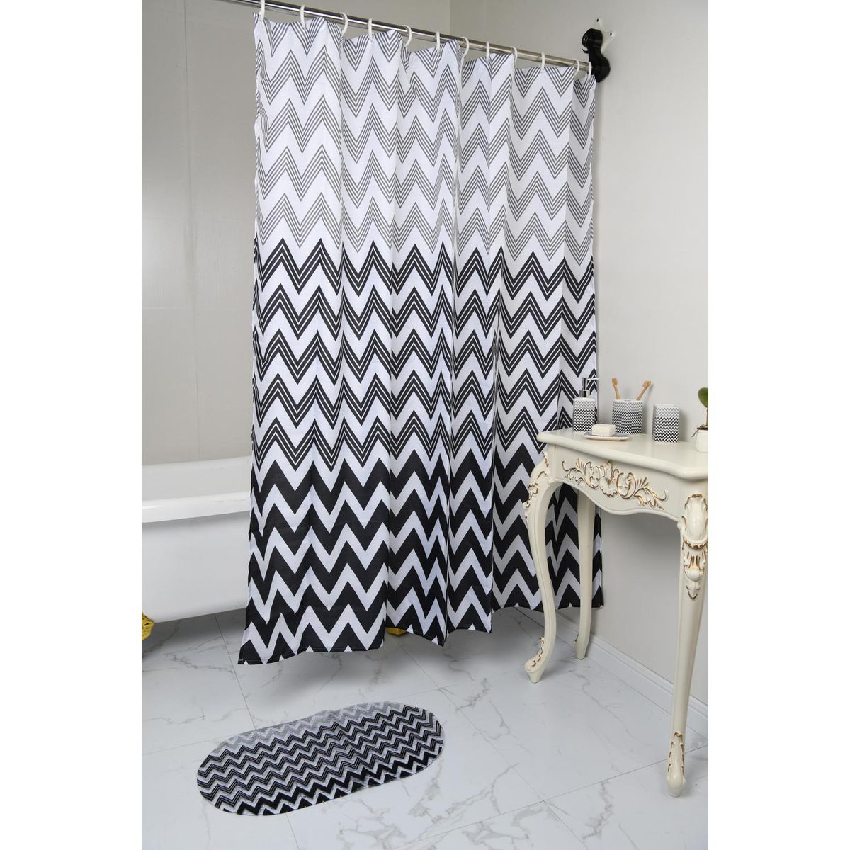 JUST HOME COLLECTION - Set baño 8 piezas tono gris