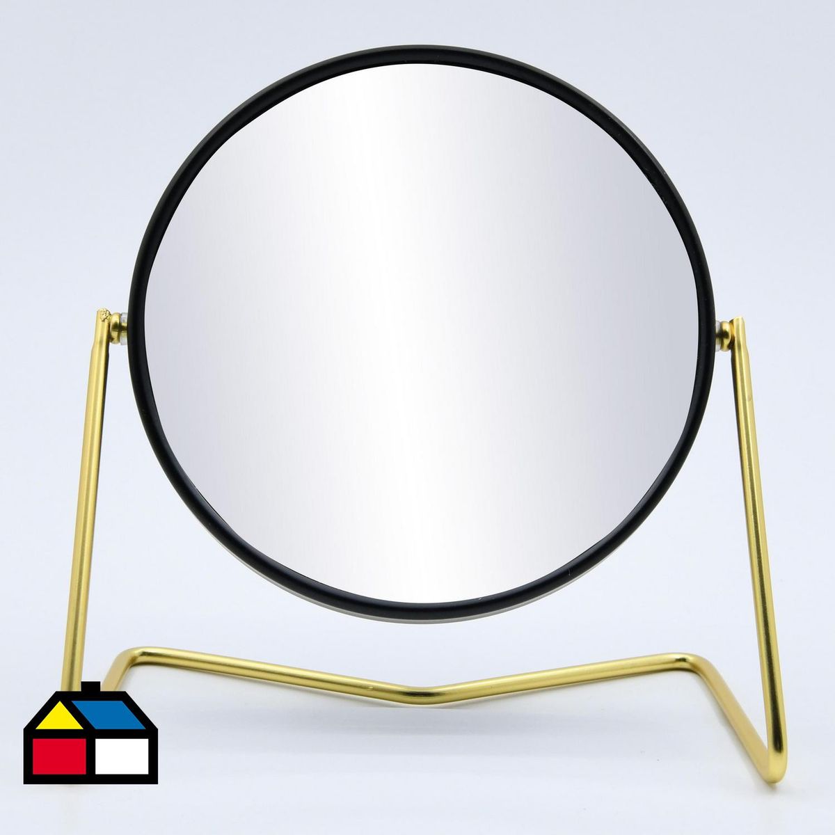 JUST HOME COLLECTION - Espejo Baño Simple Aumento 2X 16.5x18 cm Negro Sara