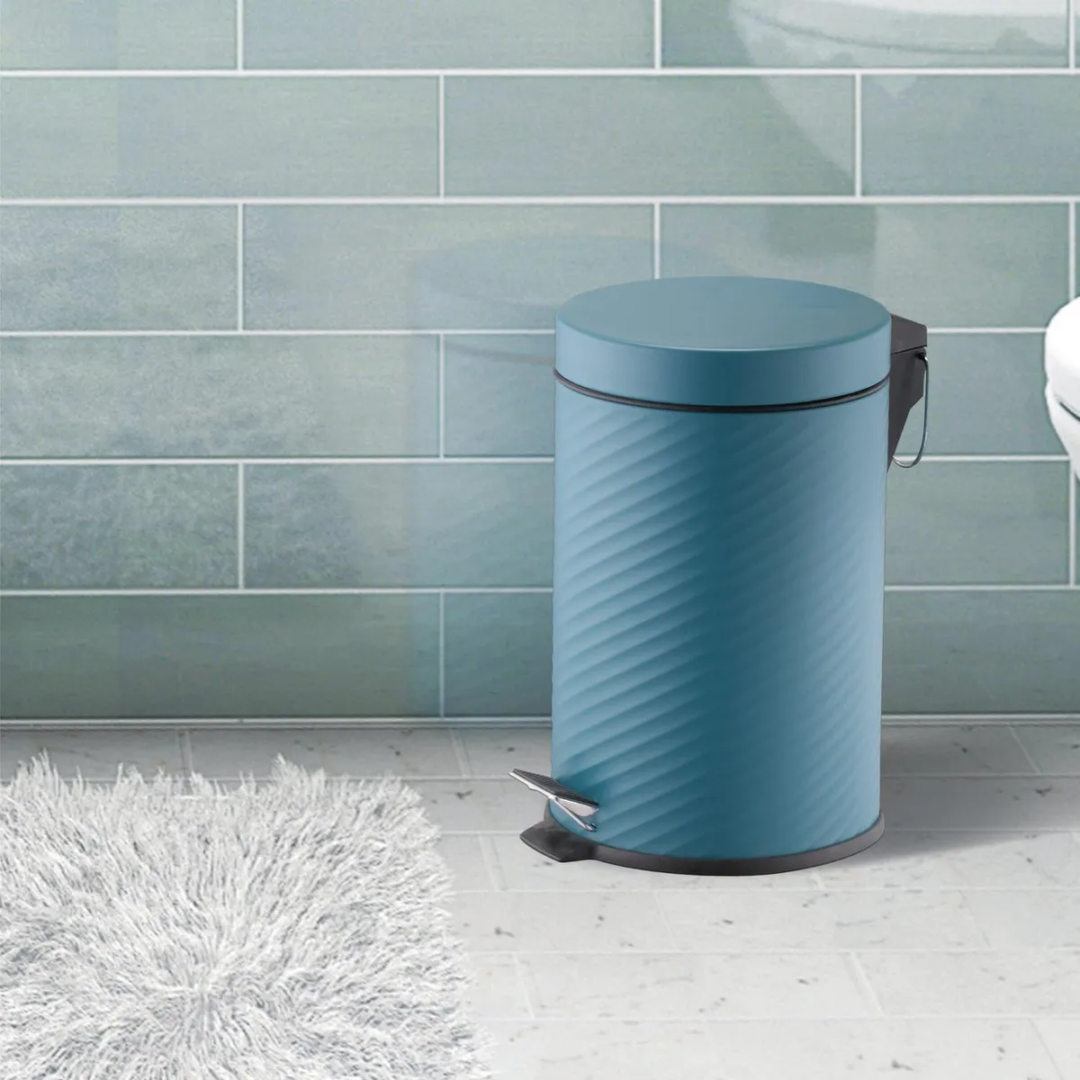 JUST HOME COLLECTION - Papelero True 12 Litros Metal Turquesa