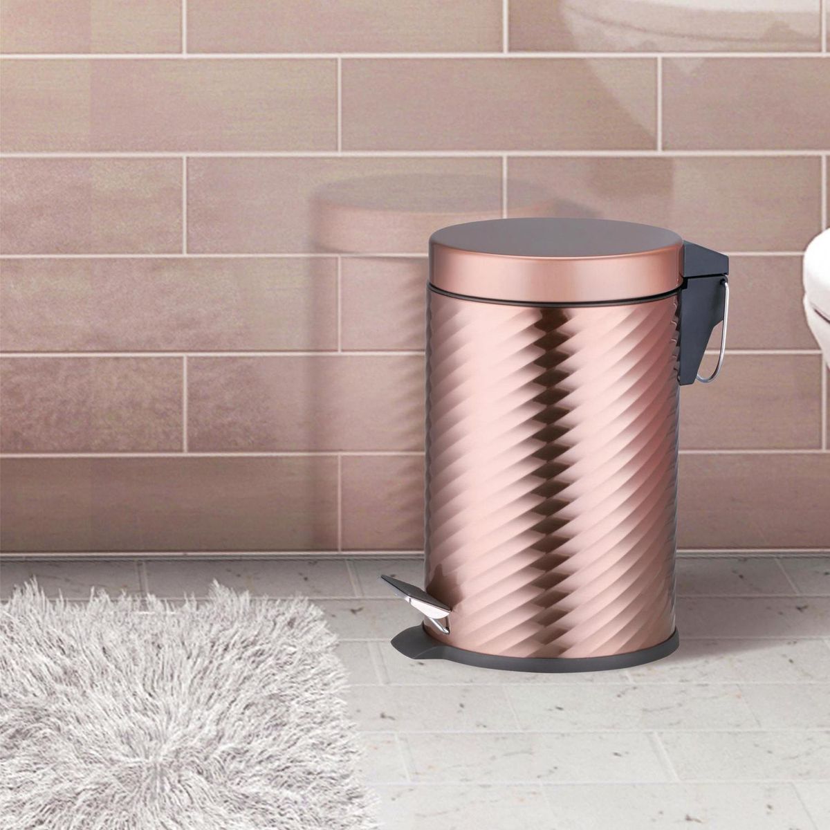 JUST HOME COLLECTION - Basurero 12 Litros Metal Cobre