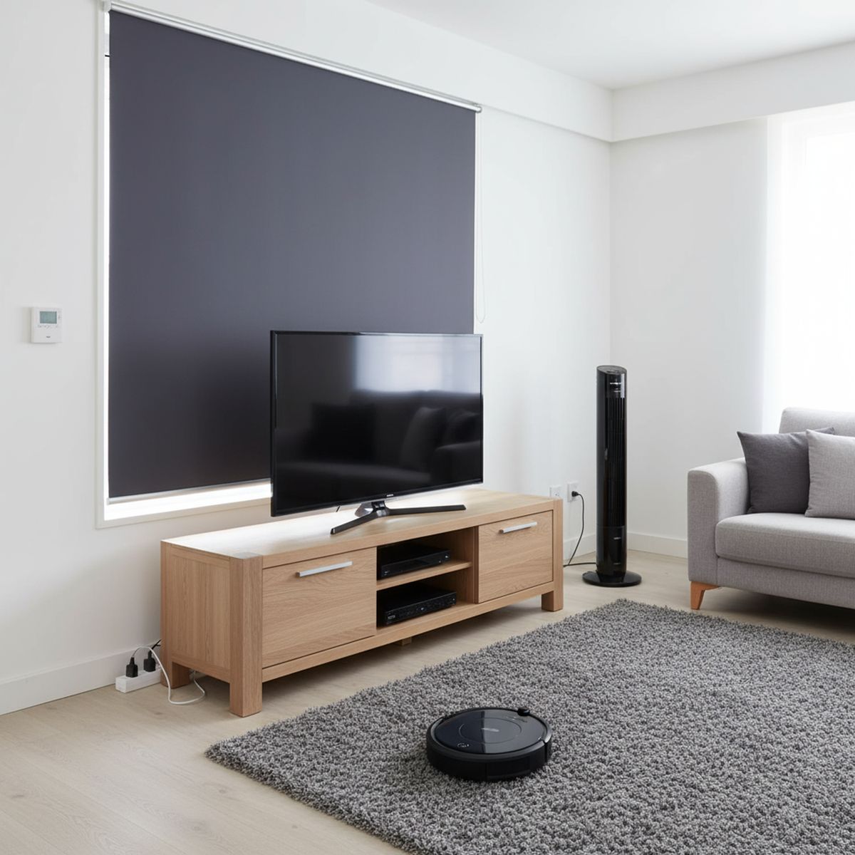 JUST HOME COLLECTION - Cortina Roller Black Out Gris Claro