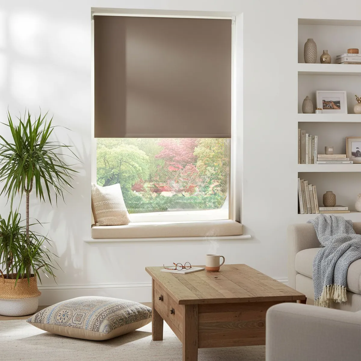 JUST HOME COLLECTION - Cortina Roller Black Out Poliéster Gris Claro