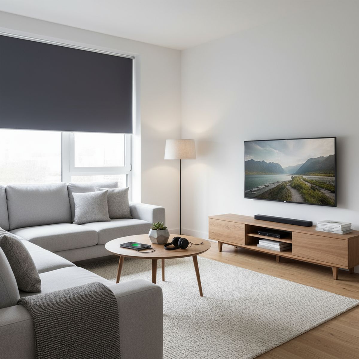 JUST HOME COLLECTION - Cortina Roller Black Out Gris Claro