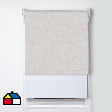 Cortina roller doble black out/lino 135x250 cm