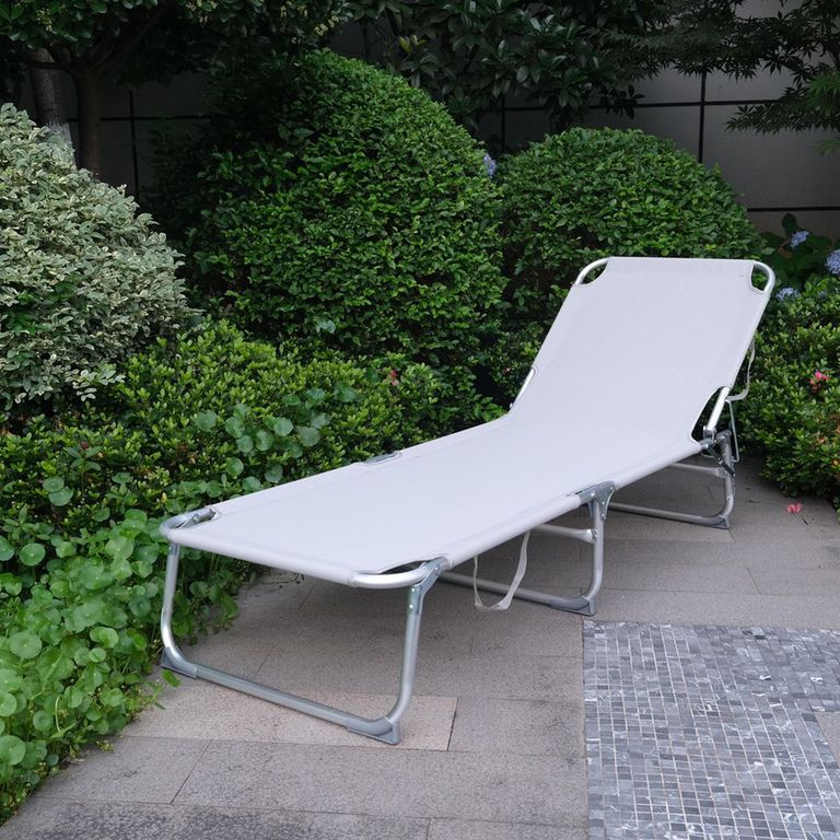 Reposera Plegable Aluminio Gris