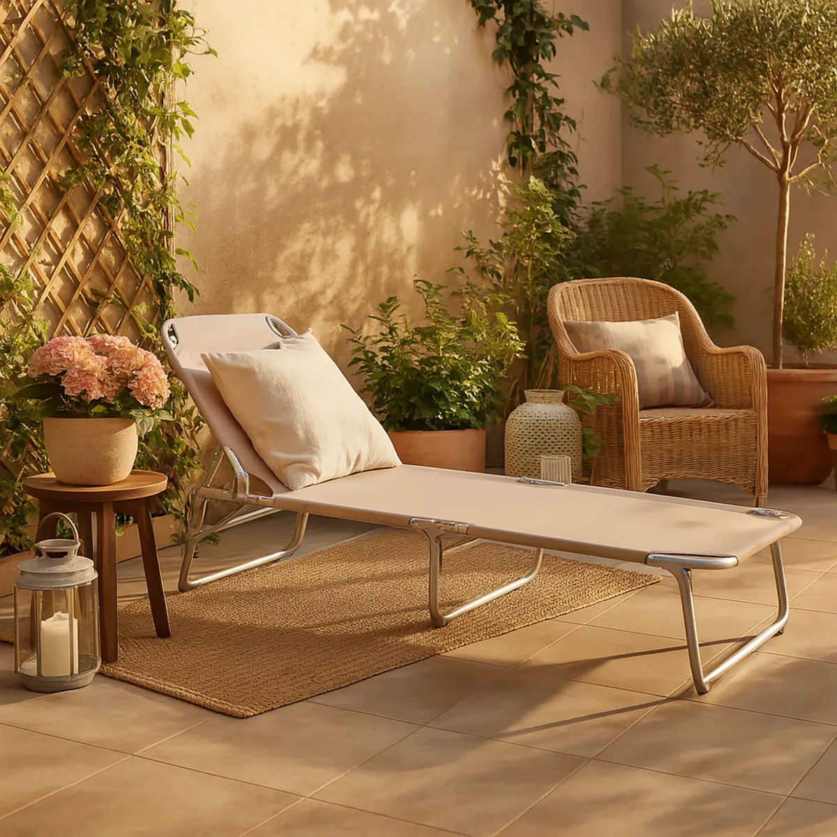 KLIMBER - Reposera Plegable Aluminio Gris