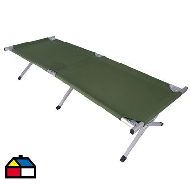 Catre de campaa plegable aluminio verde.