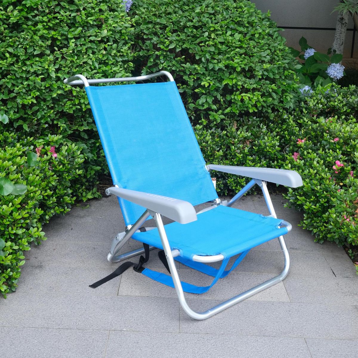 KLIMBER - Silla Plegable Playa 60x74x82 cm Azul