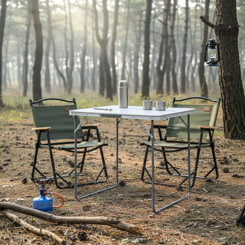 KLIMBER - Mesa Plegable Rectangular 80 cm Gris