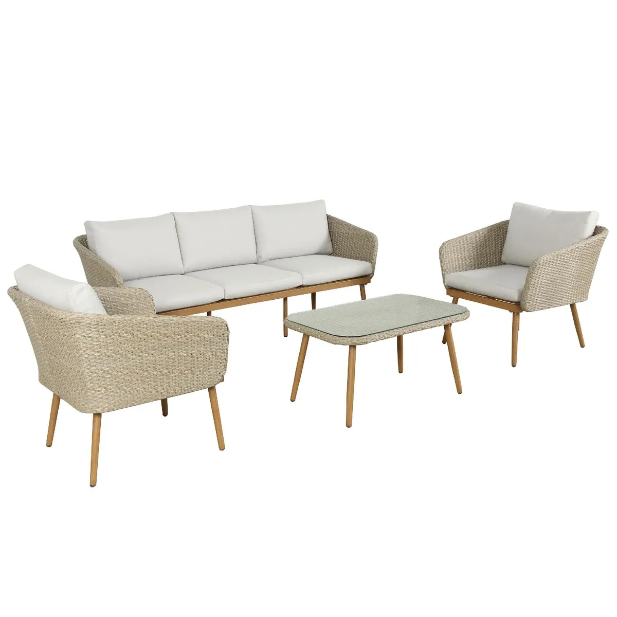 JUST HOME COLLECTION - Juego de Terraza Living Genova 5 Personas Beige