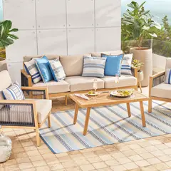 JUST HOME COLLECTION - Juego de Living de Terraza Andalucia 5 Personas Beige