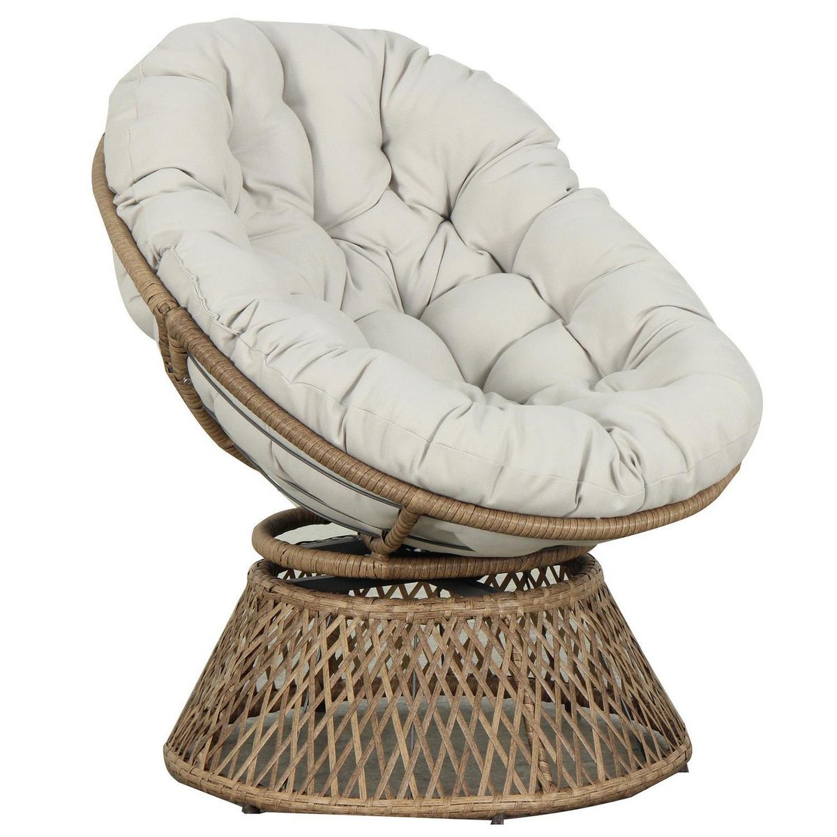 JUST HOME COLLECTION - Silla giratoria de terraza 77x86x95 cm gris