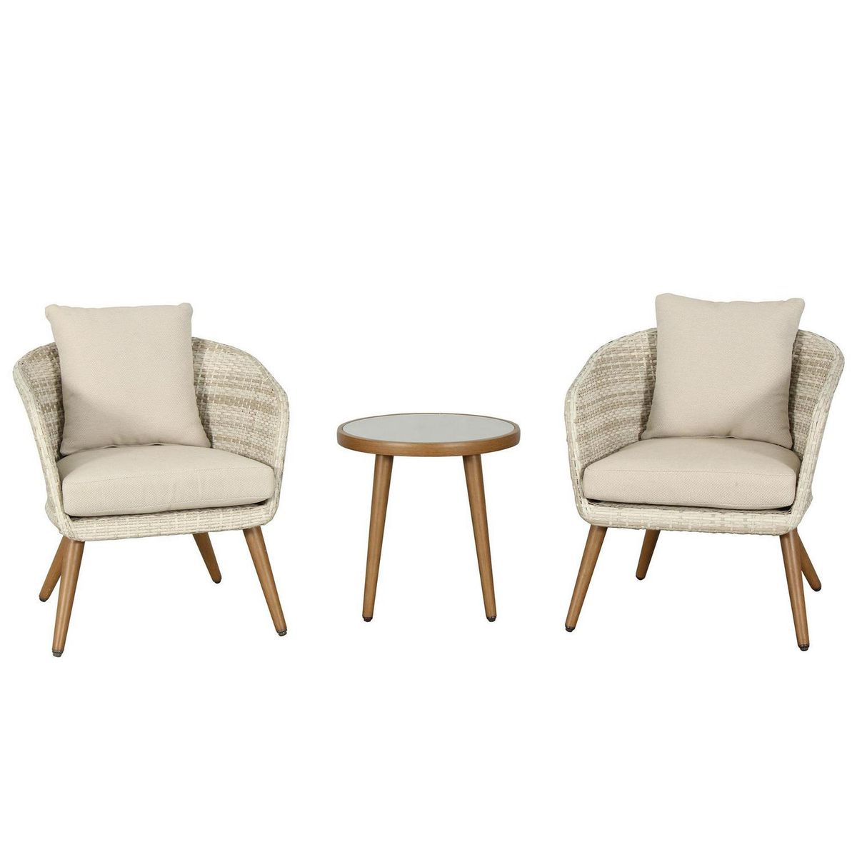 JUST HOME COLLECTION - Juego de Balcón de Terraza Genova 2 Personas Beige